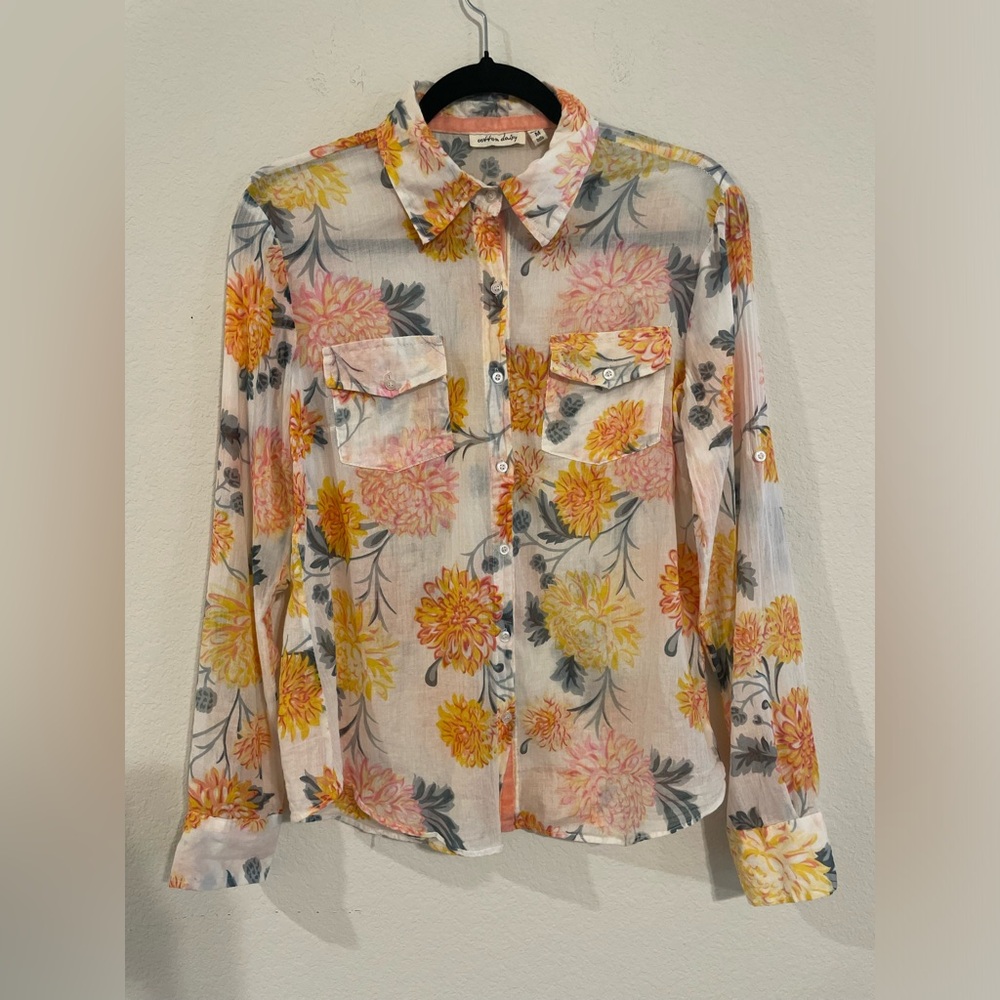 Floral Button Down Shirt - Multicolor